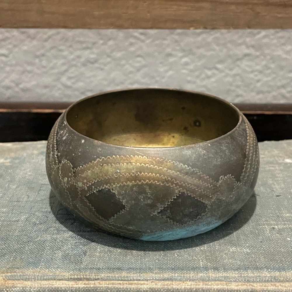 70's Hand Etched Brass Bangle